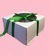 Коробка для торта с окошком 24 х 24 см, Высота 12 см / на 1 кг.