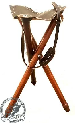 Стульчик-тренога Januel кожа+дерево высота 60 см #K302 WS 60 cm