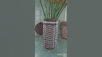 Двухцветная ваза для цветов из бумажной лозы 🌹