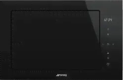 SMEG FMI625CN Dolce Stil Novo Встраиваемая микроволновая печь, 60 см, высота 38 см, 5 функций, черное стекло Eclipse