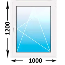Пластиковое окно Veka WHS 60 одностворчатое 1000x1200 (ширина Х высота) (1000Х1200)