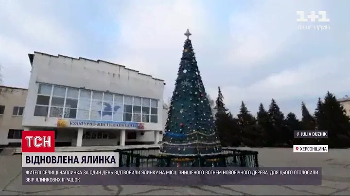 Як жителі Чаплинки, де згоріла головна ялинка села, рятували новорічний настрій