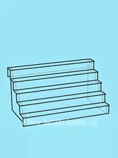 Лестница-5, высота - 250 мм, глубина - 250 мм, полка - 500х50 мм № 261