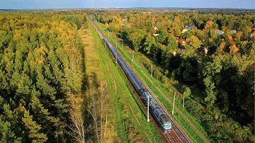 Железнодорожная осень с высоты