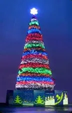 Новогодняя искусственная сосна светодинамическая "Уральская", высота 14 м