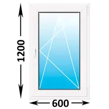 Пластиковое окно Veka WHS 60 одностворчатое 600x1200 (ширина Х высота) (600Х1200)