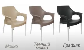 Стул пластиковый Стелла, высота 82 см 60х59 см. Темный мокко
