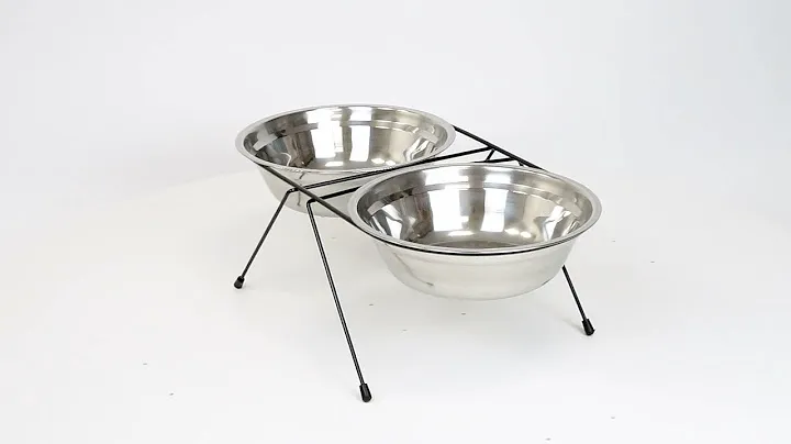 Кормушка металлическая с двумя мисками PetTails  D 24 см, чёрная