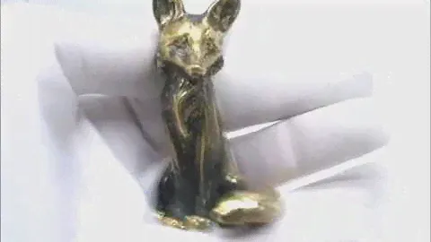 Лиса фигурка настольная бронза латунь литьё звери животные скульптура анималистика 2260