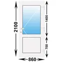 Готовая пластиковая входная дверь MELKE 860x2100 Правая (ширина Х высота) (860Х2100)